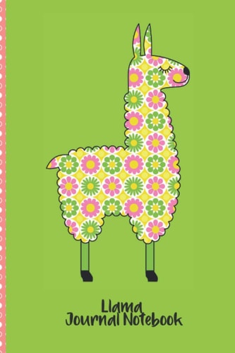 Llama Journal Notebook: Wide Ruled Paper And 100 Pages - Cute Llama Retro Notebook Journal With Daisies