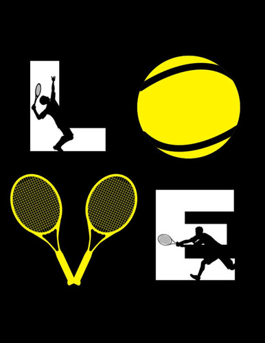 LOVE Tennis Composition Notebook: College Ruled Lined Pages Book (8.5x11)