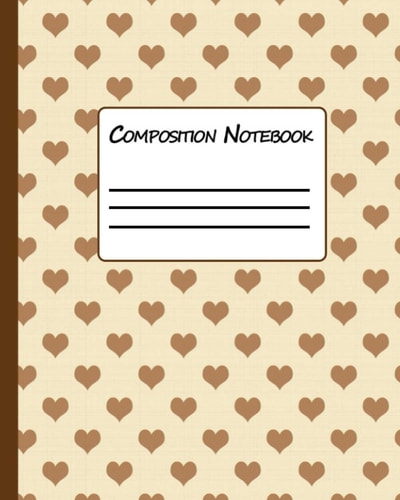 Composition Notebook: Wide College Ruled Paper Good Journal for Home School kids & Adults to Write In Heart Linen Strong Cover