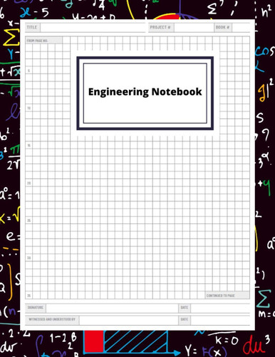 Engineering Notebook: Graph Paper Notebook Quadrille 4 X 4 Quad Ruled Book | 100 Pages | 8x10 Inch