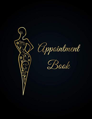 Appointment Book Salon Hairdressing Log Book, Beauty Schedule Notebook, 15 Minute Increments, Women and Golden Theme