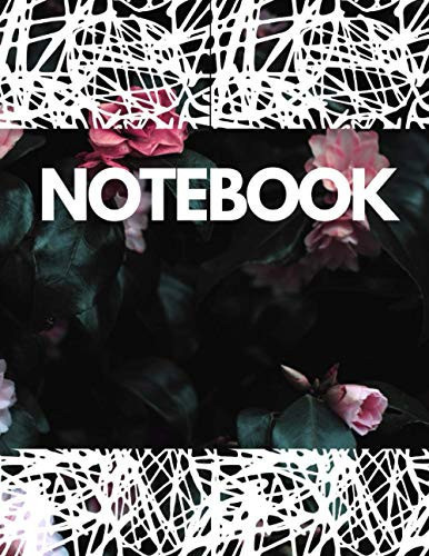 Notebook: Pink Roses Black and White Cover Graph Paper Composition Notebook Grid Paper Notebook, Quad Ruled, 120 Sheets (Large, 8. 5 X 11) for School and University Cahier de Composition de Papier Graphique Cahier de Papier Quadrillé