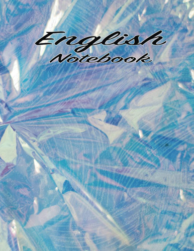 English Notebook: reflective crystal Subject Organized Note Taking Book For Kids teens boys girls