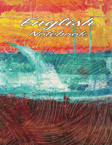 English Notebook: Earthy tricolor Subject Organized Note Taking Book For Kids teens boys girls