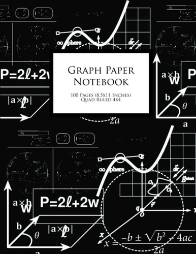 Graph Paper Notebook 100 Pages 8.5x11 inches Quad Ruled 4x4: Grid Quadrille Graph Paper Composition Notebook Journal for Math, Science, Engineering and Art