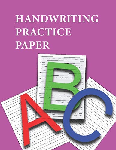 Handwriting Practice Paper 110 Pages, Lined and Dotted Blank Handwriting Practice Paper for Kids. Pink Cover for Girls (8. 5×11 Inches)