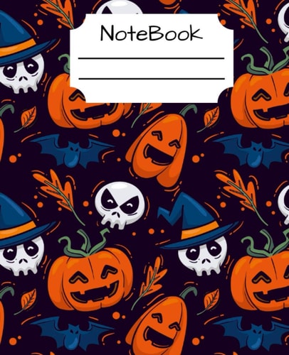 NoteBook College Ruled: Halloween Composition Book, Perfect for Writing and Drawing at Home or School, 7.5 x 9.25 Inch