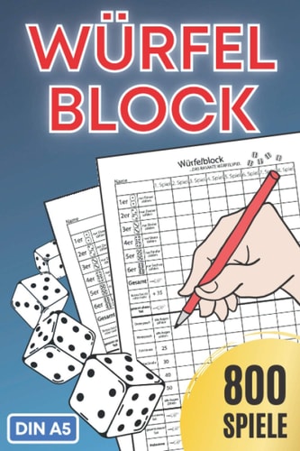 Würfelspiel Gewinnblatt XXL Für 800 Spiele Würfelblock | Spielblatt | Spielblock | Ersatzblock | Familienspiele | Urlaubsspiel