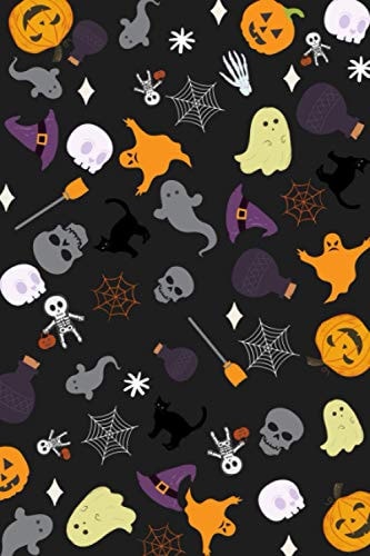 Halloween Pattern Notebook Simple Lined Journal, Cute Notebook for Girls, Boys, Students Perfect for Writing at School Or Home, 120 Pages 6 X9 Inch