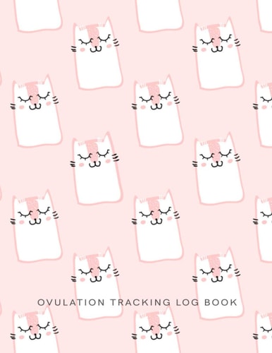 Ovulation Tracking Log Book: 65 Pages Easy-Carry Slim Log Book With Tables | Manual Pregnancy Test Strip & Ovulation Test Strips Paper Progression Recording Fertility Pink Cat Journal