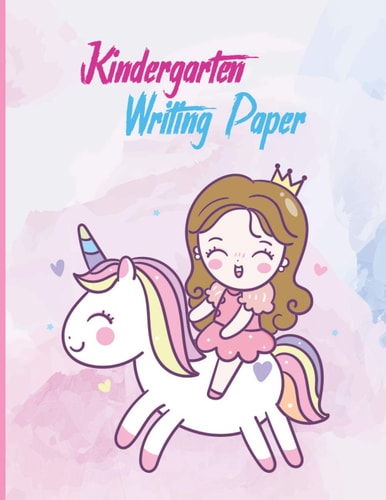 Kindergarten writing paper:: 120 Blank Kindergarten writing Practice Paper (Notebook with Dotted Lined Sheets for primary Students