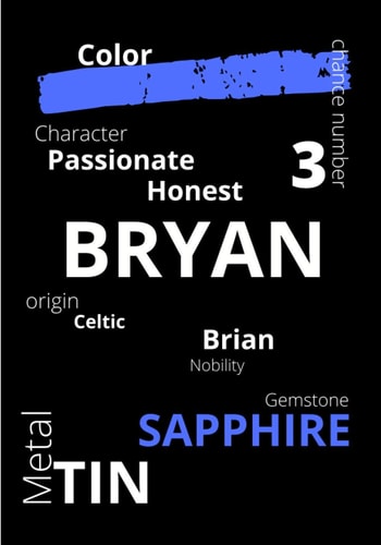 BRYAN: The mysteries of your first name at a glance | its origin lucky number color metal gemstone | lined notebook | an original gift