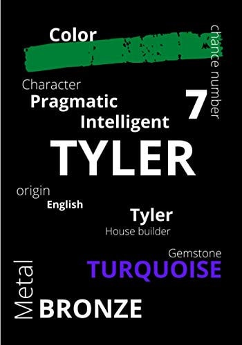 TYLER: The mysteries of your first name at a glance | its origin lucky number color metal gemstone | lined notebook | an original gift