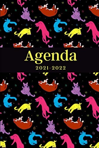 Agenda 2021-2022: Regalo Perfecto de Navidad, Papá Noel o Reyes Magos para Amantes del Yoga y los Gatos, Agenda Semanal y Mensual, Calendario (Spanish Edition)