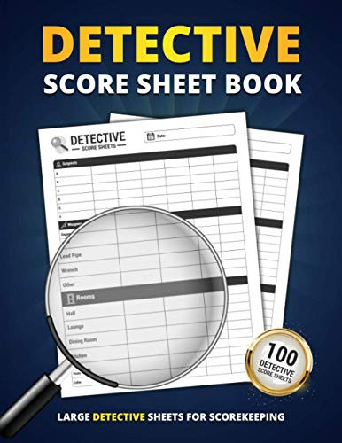 Detective Score Sheet Book: 100 Large Score Sheets For Scorekeeping | Elegant Detective Game Record Keeper Book