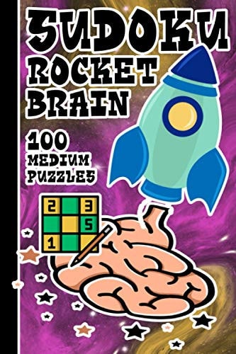 Sudoku Rocket Brain 100 Medium Puzzles SUDOKU COVER FINISH DIN A5, SIZE 152,4 X 228,6 Mm (6 X 9) INCH 125 BOOK PAGES PERFECT GIFT IDEA, VALENTINE GIFT, MYSTERY GAME 125 Buch Seiten Sudoku Rätsel SUDOKU HEFT SUDOKO GEHIRN TRAINING SUDOKU MEDIUM