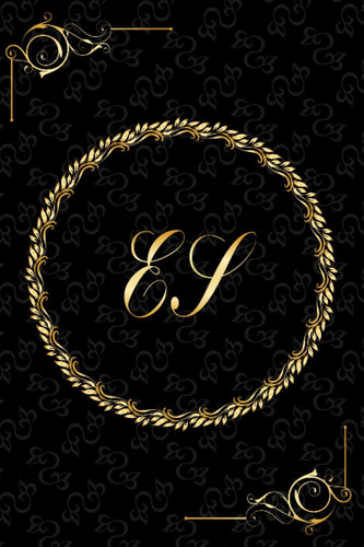 ES: Golden Monogrammed Letters, Executive Personalized Journal With Two Letters Initials, Designer Professional Cover, Perfect Unique Gift