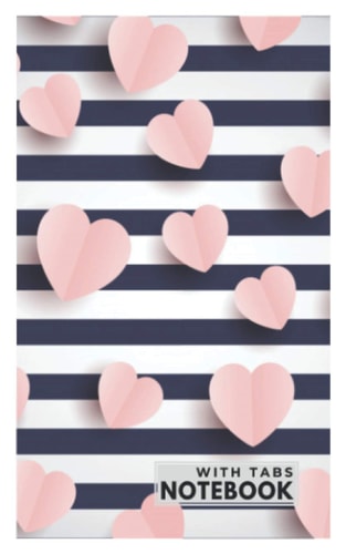 Notebook with Tabs: Lined - Journal Organizer Medium with Alphabetical Tabs Printed | Valentine Cover Design small 5” x 8” (Notebook)