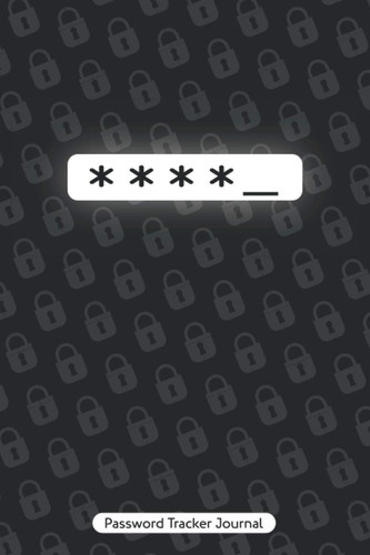 Minimalist Password Tracker Journal: Discreet Password Manager, Size 6” X 9” (Black Cover)