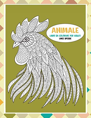 Libro da colorare per adulti - Linee spesse - Animale (Italian Edition)