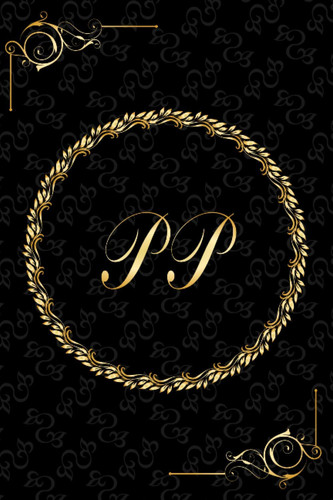 PP: Golden Monogrammed Letters, Executive Personalized Journal With Two Letters Initials, Designer Professional Cover, Perfect Unique Gift