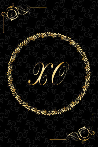 XO: Golden Monogrammed Letters, Executive Personalized Journal With Two Letters Initials, Designer Professional Cover, Perfect Unique Gift