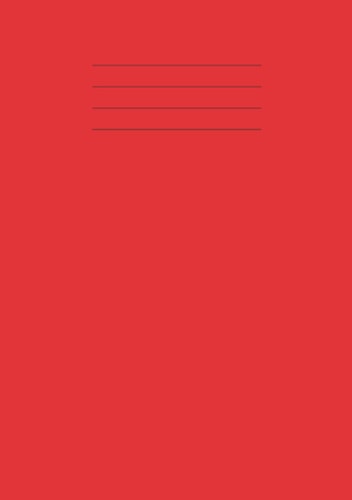 A5 Top Half Plain Bottom Half 15mm Exercise Book: 100 Pages School Project Book - Half Lined Half Blank A5 15mm Wide Line Ruled Exercise Books for ... and Write Notebook - 90 gsm Paper - Red Cover