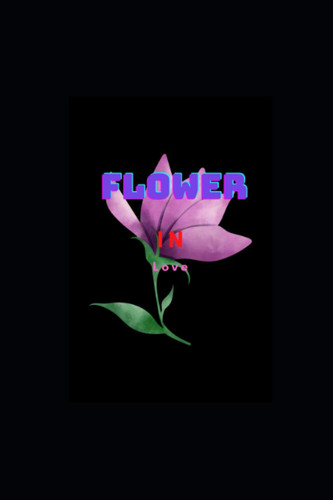 Flower in love: Notebook black cover size : (6×9 inches) 100 pages