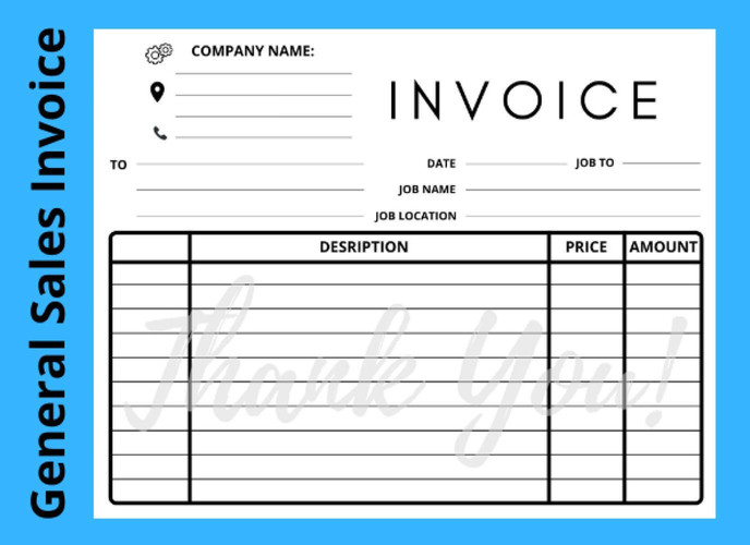 General Sales Invoice Forms Item, Description, Price, Total