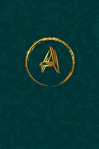 A: Letter A with gold design and green background