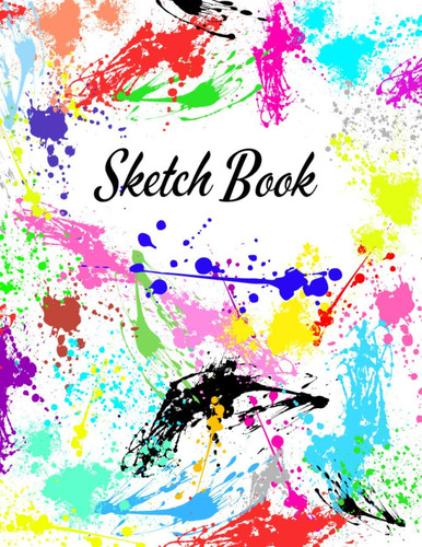 Stain Sketchbook: 150 White Pages, Journal for Drawing, Sketching and Doodling, Colorful Cover Notebook