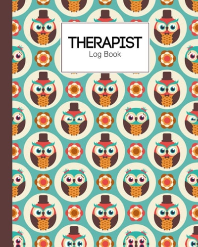 Therapist Log Book: Owl Birds Therapist Log Book, Notetaking Planner Notebook, Record Clients Appointments, Therapist’s Log, 120 Pages, Size 8" x 10"