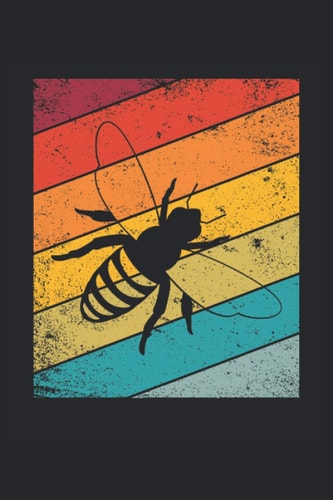 Retro Bee: Taccuino a righe, taccuino, diario taccuino, libretto dei compiti, libro di fiabe (15, 24 x 22, 86 cm; circa A5) con 120 pagine. Regalo per ... api e dell'apicoltura. (Italian Edition)