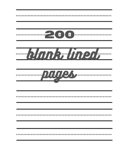 200 BLANK LINED PAGES