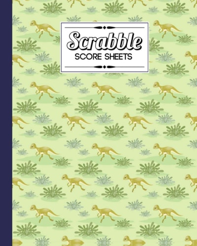 Scrabble Score Sheet: Scrabble Game Record book For up to 4 Players, Scrabble Game Sheets For Board Game Words Building, 121 Pages, Size 8" x 10" | dinosaur era Cover
