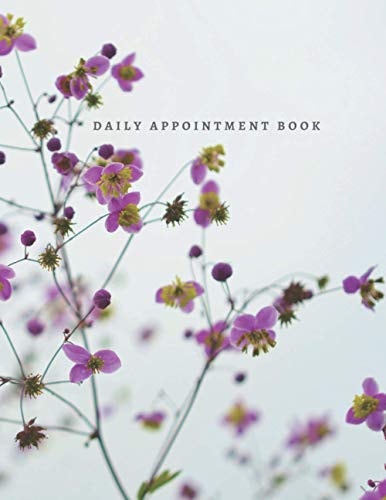 Daily Appointment Book Small Pink Flowers 8. 5 X 11 Daily Planner - 7 Am - 8 Pm Appointment Scheduling Planner with 15 Minute Increments