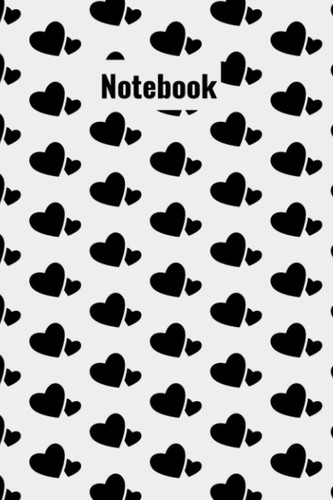 Notebook: Black hearts college ruled notebook, blush notes 8.5x11