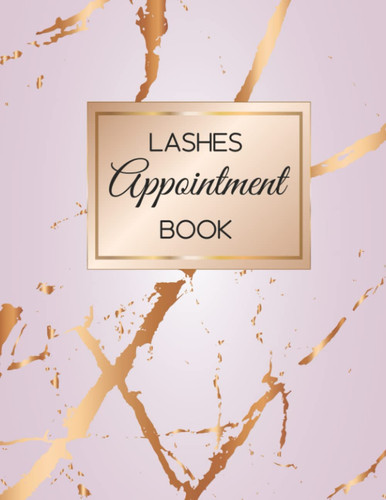 Lashes Appointment Book Pink Marble, 8. 5x11 Appointment Book Daily and Hourly 15 Minutes Increments