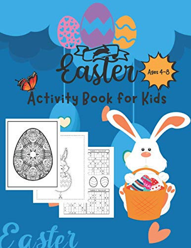 Easter Activity Book for Kids (Ages 4-8) Easy and Fun Holiday Activity For Your Kids with Mandala Coloring Pages, Sudoku Puzzles, Scissors Skill, Dot-to-Dot, Word Search