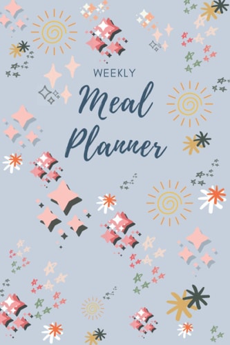 Weekly Meal Planner: A 52 Week Menu Planner Notebook With Weekly Grocery List - Undated Meal Prep Planner (Light Blue)