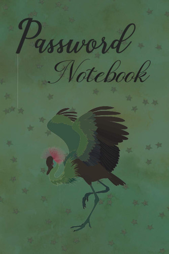 Password Notebook: Password Book Log Book Bird Lover Alphabetical Pocket Size Purple Flower Cover Black Frame 6" x 9".password notebook refillable.