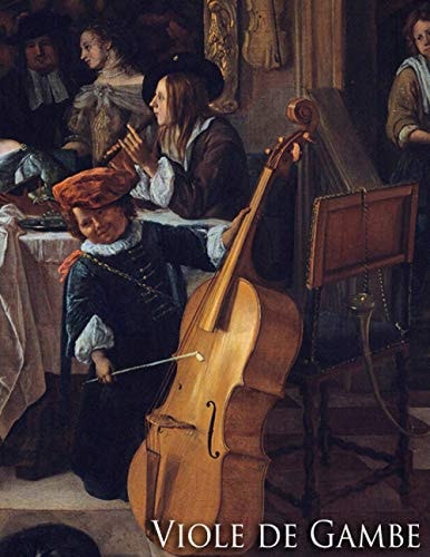 Viola Da Gamba Caderno de Música para Violista - Viola Da Gamba - Barroco - Caderno de Partituras - Papel Manuscrito - 17 Pautas Por Página - 111 Páginas - Formato Grande