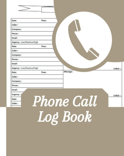 Phone Call Log Book: Phone Call & Voicemail Recording Notebook, Over 500 Telephone Record Space, Home & Office Call Monitoring Log R6