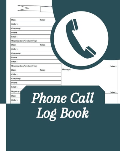 Phone Call Log Book: Phone Call & Voicemail Recording Notebook, Over 500 Telephone Record Space, Home & Office Call Monitoring Log R8