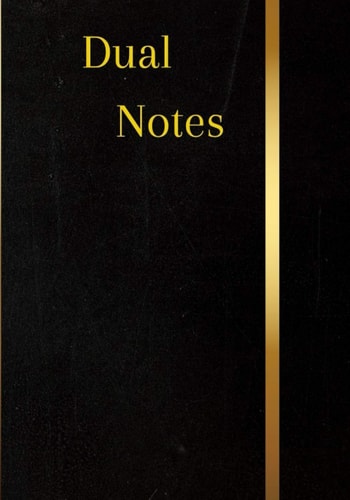 Lined and unlined dual notebook 7X10 inch: Right pages lined and left blank, ideal for notes and drawing , Luxury glossy cover 90 sheets