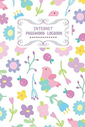 Internet Password Logbook: Beautifull pink Flowral cover Password Book with Alphabetical Tabs / Internet Address and Password Logbook Gift, 105 Pages, 6x9,Cove Matte Finish password book with a-z tabs
