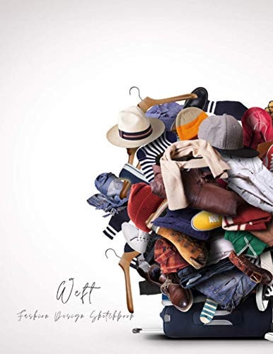 Weft Fashion Design Sketchbook Piled High and Deep - MALE TEMPLATES - -Fashion Design Templates 8. 5 X11 75 Pages
