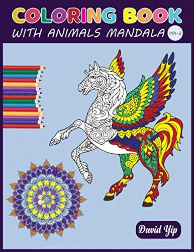 Coloring Book with Animal Mandala ( Vol - 2)