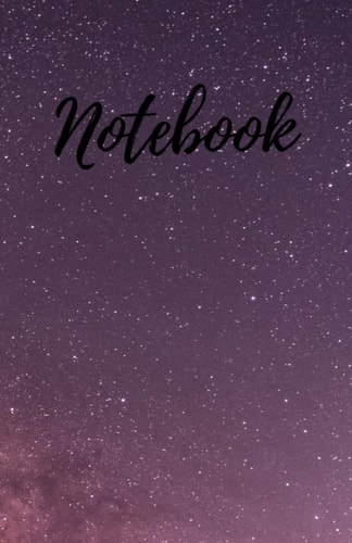Notebook: 5.5'x8.5' 120 pages stars purple night