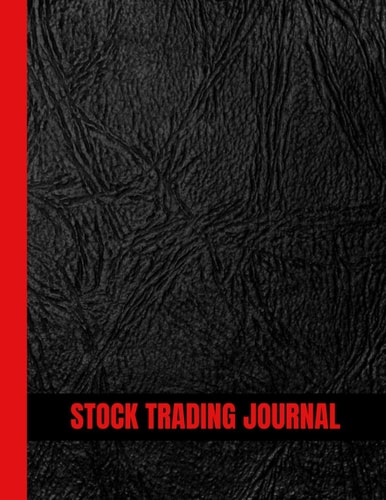 Stock Trading Journal Portfolio Tracker for Traders and Investors to Record Trades, Trading Rules, Goals and Strategies | Black Leather Look Cover